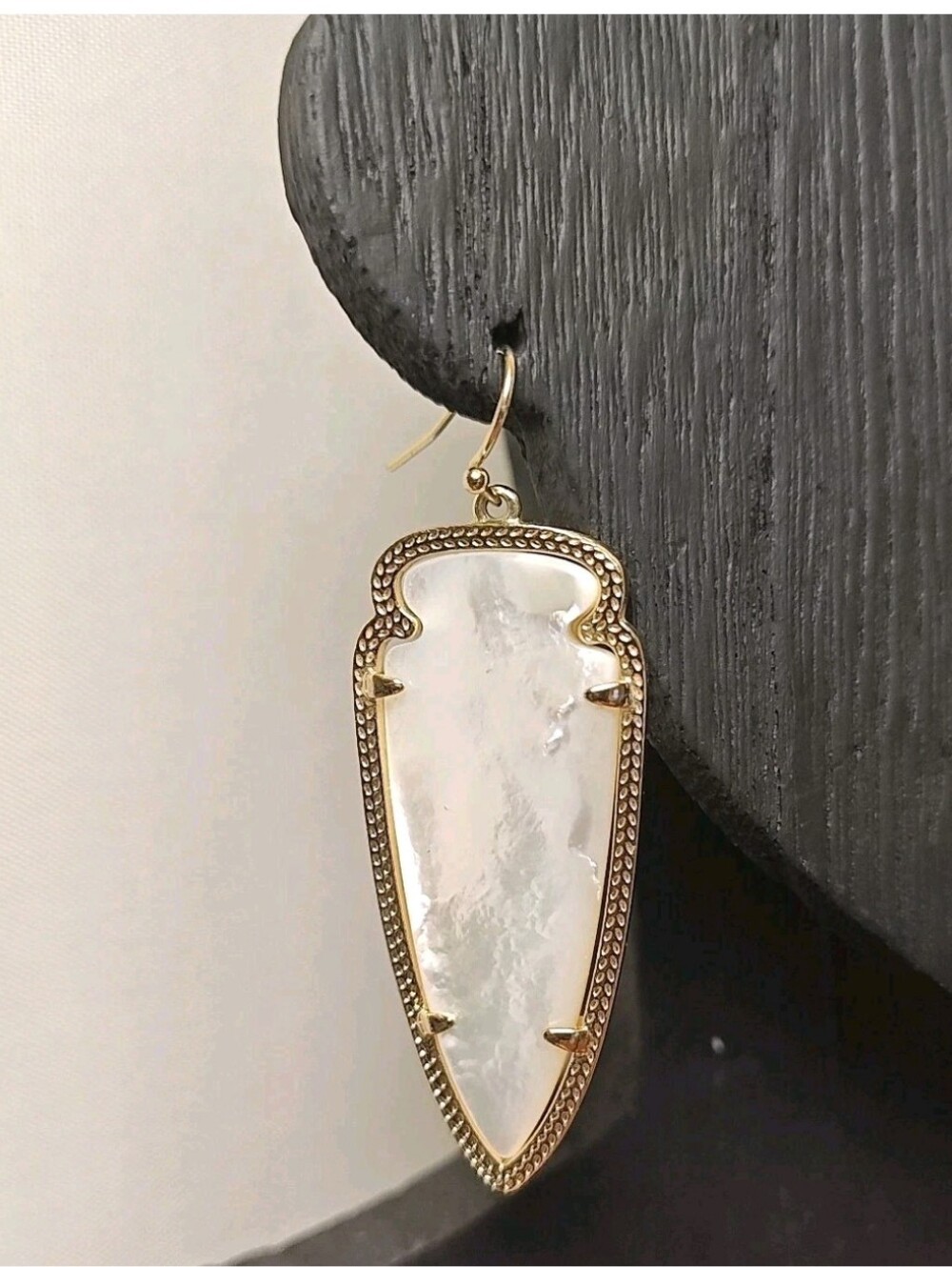 Kendra Scott Arrowhead Skylar Drop Earrings Mother Of Pearl 2" Dangle Retired